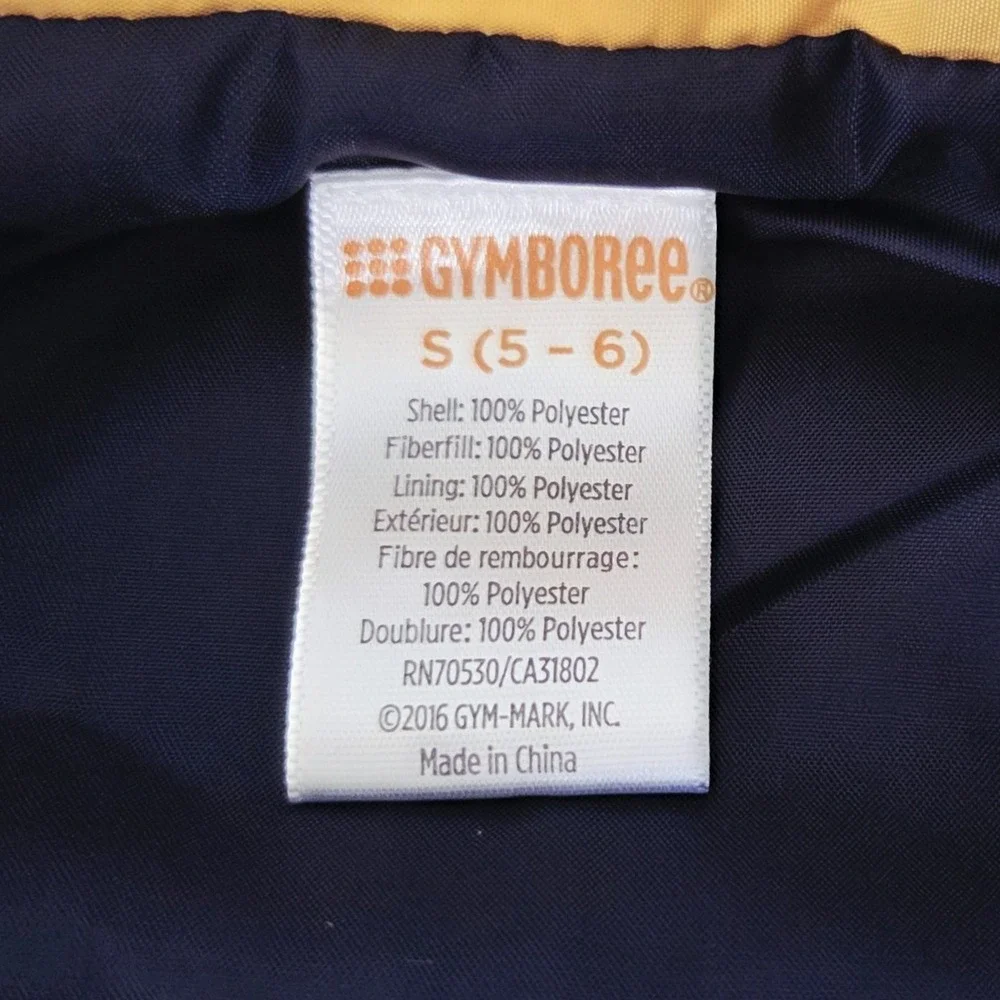 Gymboree Boys Size S(5-6) Puffer Vest Bright Yellow & Blue Stripe Back to School